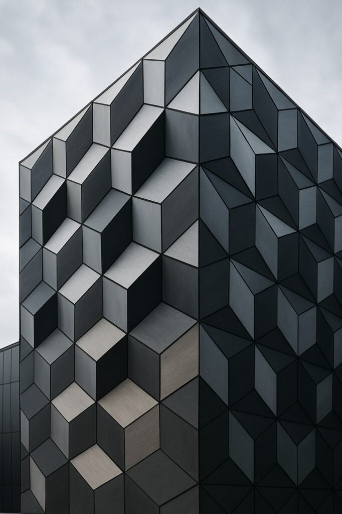 Fațadă geometrică cu relief