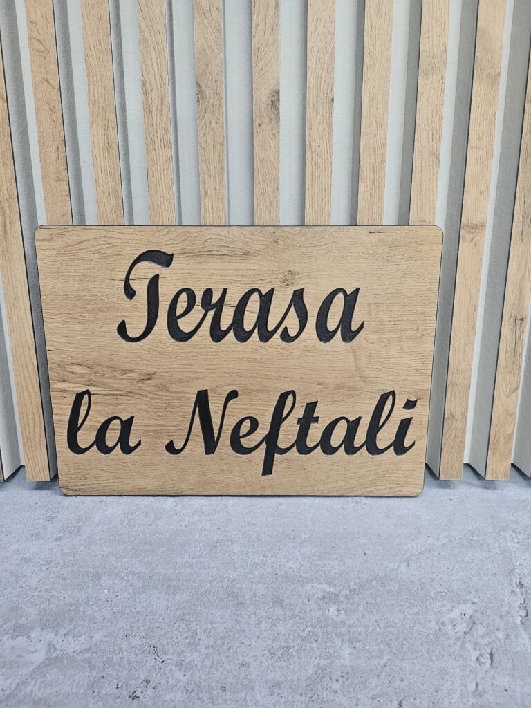 Placă de semnalistică Terasa la Neftali